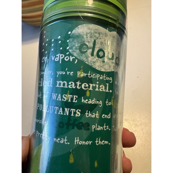 Starbucks Recycle Reduce Reuse Green Water Bottle Rare Greenie - Picture 5 of 9